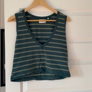 Joah Brown Deep V Crop Tank